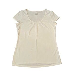 Merona White Ruched Scoop Neck Tee T-shirt M